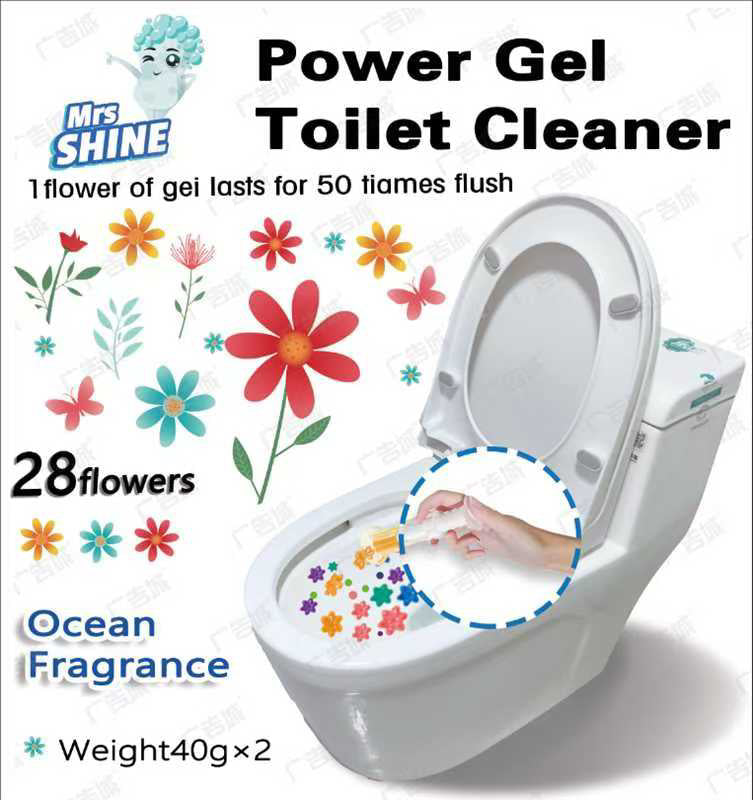 5 Boxes of 2 Pack each Power Gel Toilet Cleaner, Fresh Gel Toilet Bowl Cleaning, Rainshower Scent, Remove Limescale and Deodorizing