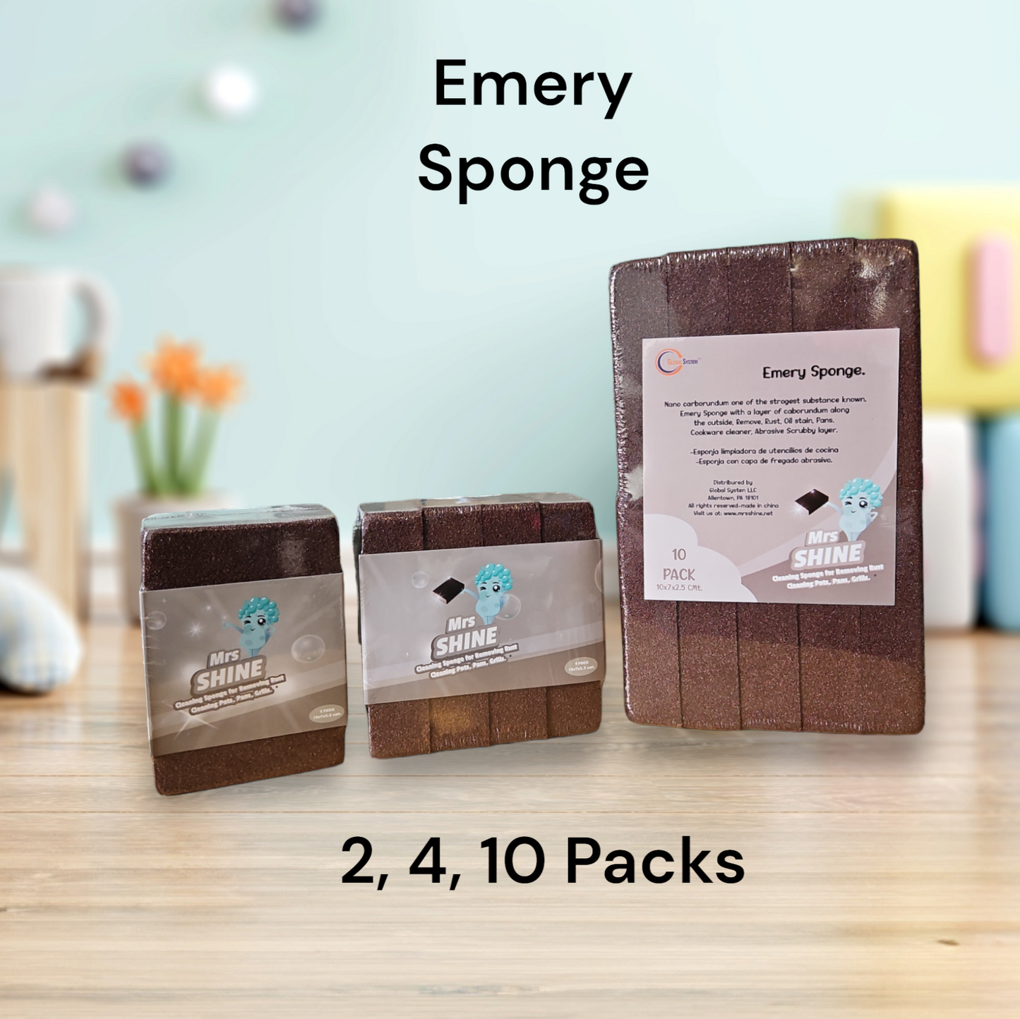 Kitchen Cleaning Sponge, 14 Pack Sand Abrasive Brush, Polishing Sponge, Scouring Pad for Pot, Pans Rust Remover and drywall compound sand