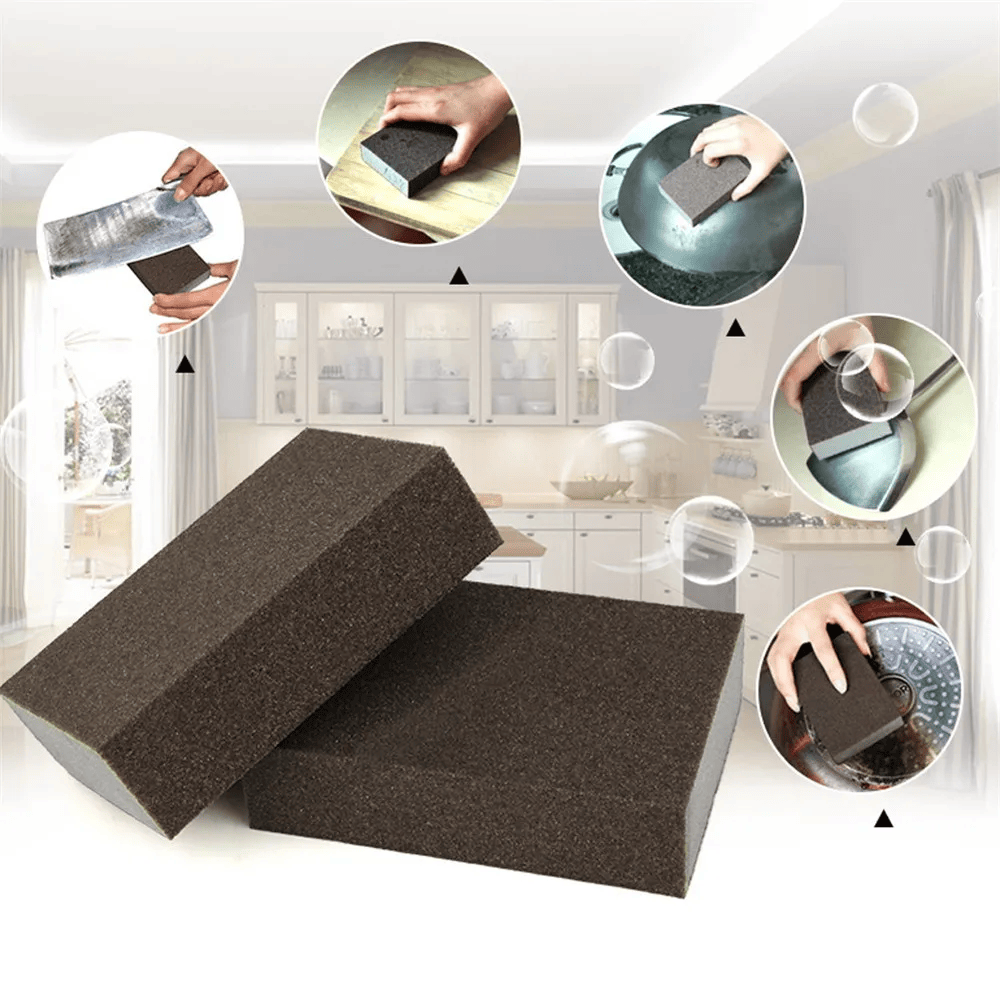 Kitchen Cleaning Sponge, 14 Pack Sand Abrasive Brush, Polishing Sponge, Scouring Pad for Pot, Pans Rust Remover and drywall compound sand